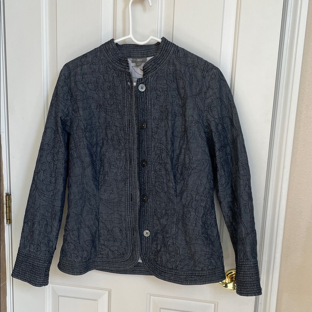 J. Jill Blue Quilted Jacket